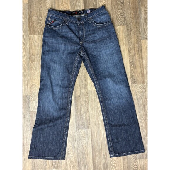 Ariat Jeans Mens 32x30 Blue Denim M4 Relaxed Bootcut Flame Resistant MSRP $135 - Picture 1 of 14